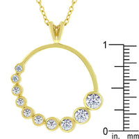 Thumbnail for Golden Graduated Cubic Zirconia Circle Pendant
