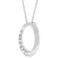 Thumbnail for Graduated Cubic Zirconia Circle Pendant