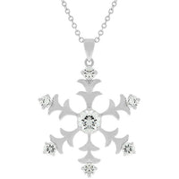 Thumbnail for Rhodium Plated Snowflake Pendant