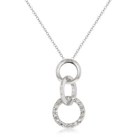 Thumbnail for Rhodium Plated Finish Triplet Hoop Pendant
