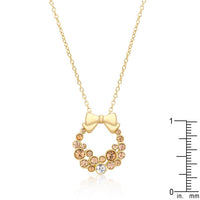 Thumbnail for Holiday Wreath Champagne Crystal Pendant