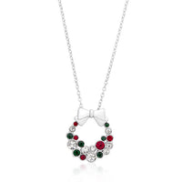 Thumbnail for Holiday Wreath Colored Crystal Pendant