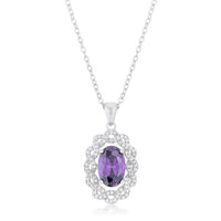 Thumbnail for Amethyst Oval Drop Necklace