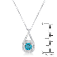 Thumbnail for Christal 1.2ct Aqua CZ Rhodium Classic Necklace