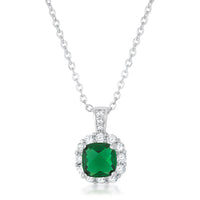 Thumbnail for Liz 2.6ct Emerald CZ Rhodium Classic Necklace