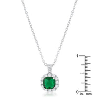 Thumbnail for Liz 2.6ct Emerald CZ Rhodium Classic Necklace