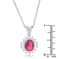 Thumbnail for Chrisalee 3.2ct Ruby CZ Rhodium Classic Drop Necklace