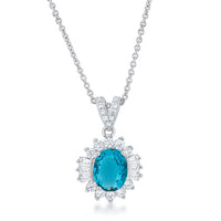 Thumbnail for Chrisalee 3.2ct Aqua CZ Classic Drop Necklace