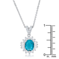 Thumbnail for Chrisalee 3.2ct Aqua CZ Classic Drop Necklace