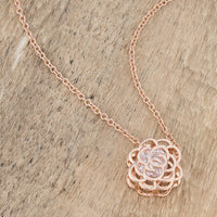 Thumbnail for Maya 1.28ct CZ Rose Gold Rose Drop Pendant