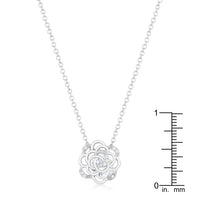 Thumbnail for Maya 1.37ct CZ Rhodium Rose Drop Necklace