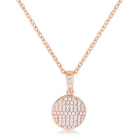 Thumbnail for Rose Gold Plated Necklace with CZ Disk Pendant