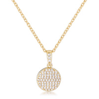 Thumbnail for Gold Plated Necklace with CZ Disk Pendant