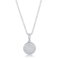 Thumbnail for Rhodium Necklace with CZ Disk Pendant