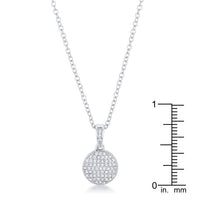 Thumbnail for Rhodium Necklace with CZ Disk Pendant