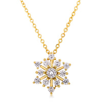 Thumbnail for Contemporary Gold Plated CZ Snowflake Necklace