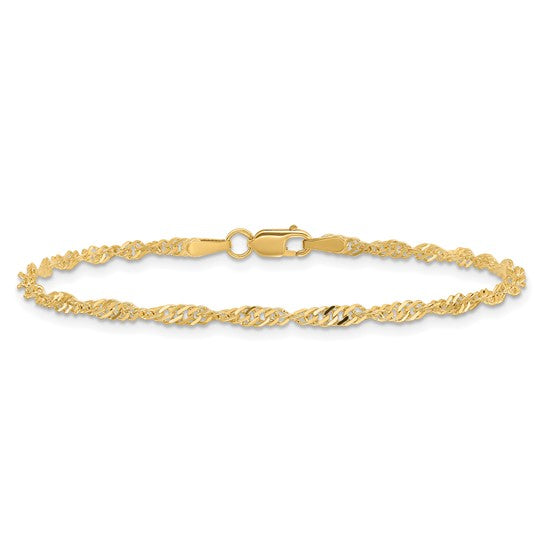 14karat 2mm Singapore Chain