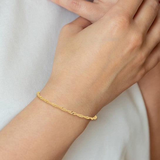 14karat 2mm Singapore Chain