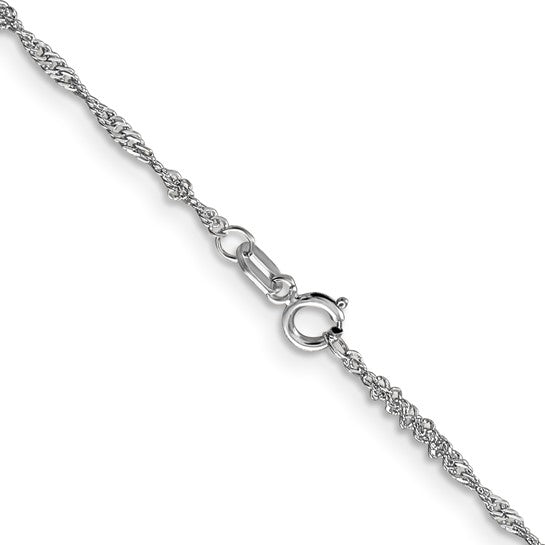 14karat WG 1.4mm Singapore Chain