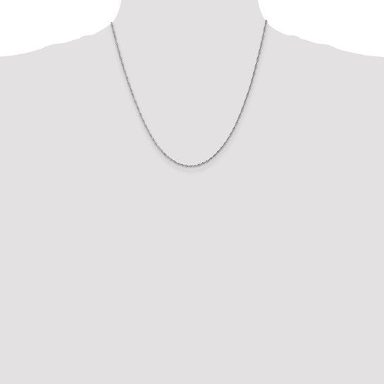 14karat WG 1.4mm Singapore Chain