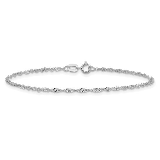 14karat WG 1.4mm Singapore Chain