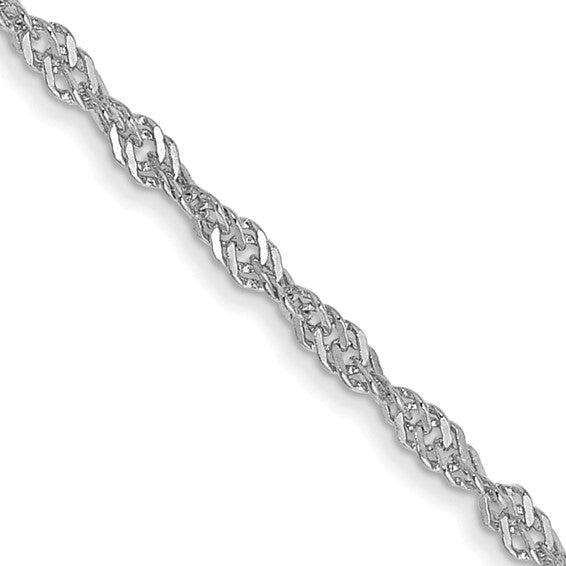 14karat WG 1.4mm Singapore Chain