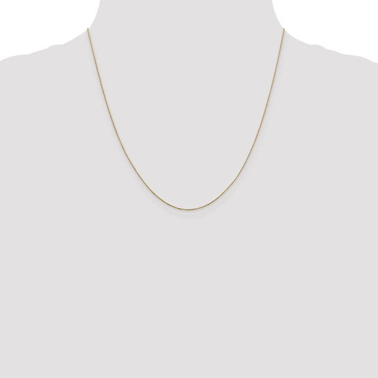 14karat .6mm Diamond Cut Round Open Link Cable Chain