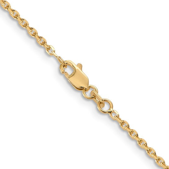 14karat 1.65mm Solid D/C Cable Chain