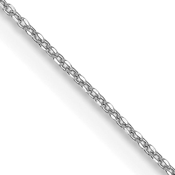 14-karat WG .6mm D/C Round Open Link Cable Chain