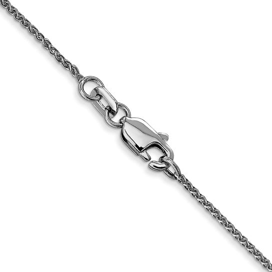 14karat WG 1mm D/C Spiga with Lobster Clasp Chain