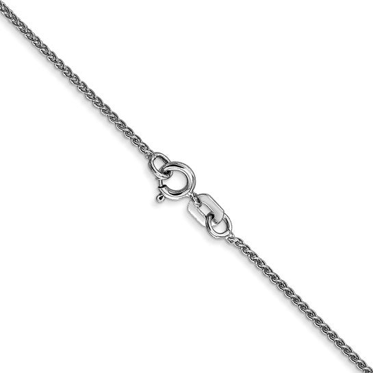 14karat WG 1mm Spiga with Spring Ring Clasp Chain