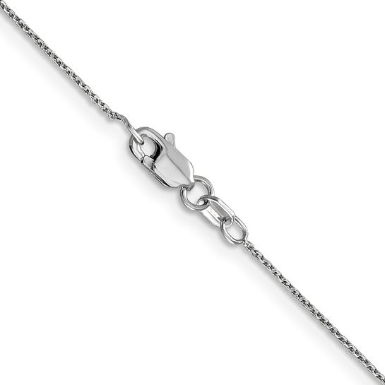 14karat WG .8mm D/C Round Open Link Cable Chain