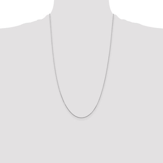 14karat WG .8mm D/C Round Open Link Cable Chain