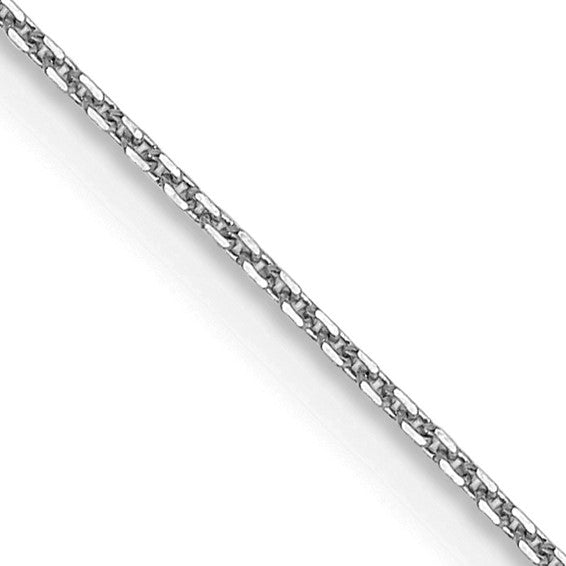 14karat WG .8mm D/C Round Open Link Cable Chain