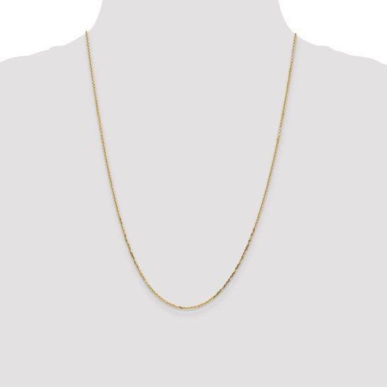 14karat 1.4mm D/C Round Open Link Cable Chain