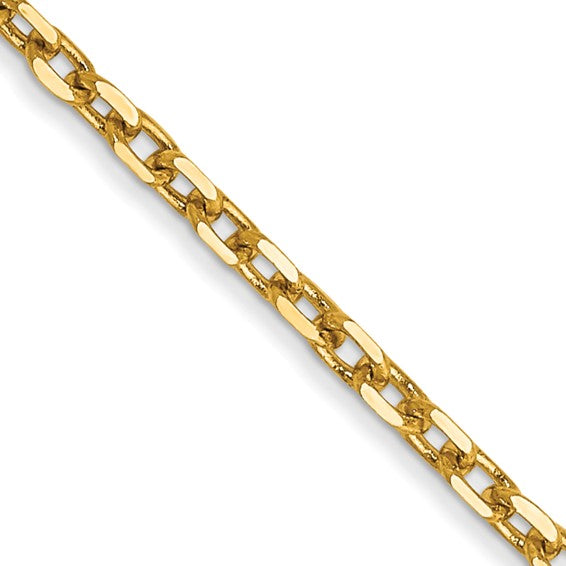 14karat 1.8mm D/C Round Open Link Cable Chain