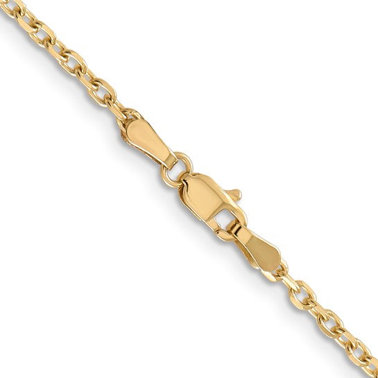 14karat 2.2mm D/C Round Open Link Cable Chain