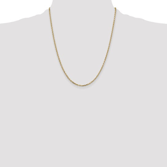 14karat 2.2mm D/C Round Open Link Cable Chain