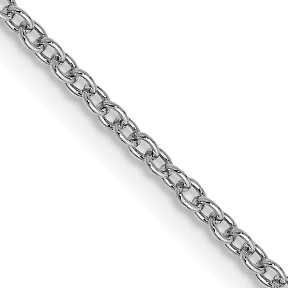 14-karat WG 1.4mm Round Open Wide Link Cable Chain