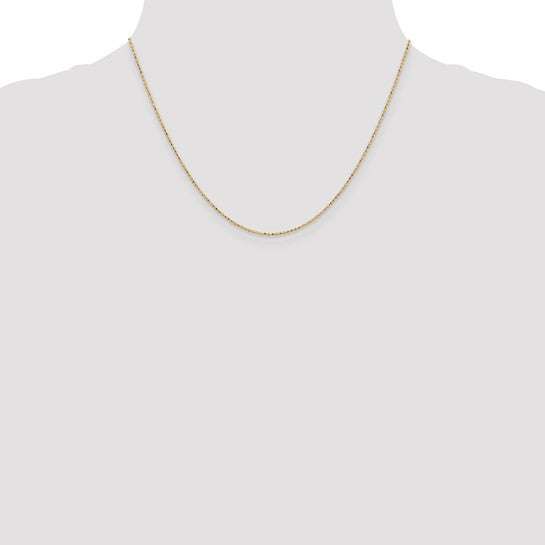 14karat 1.2mm D/C Beaded Pendant Chain