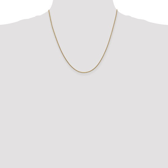 14karat 1.4mm Round Open Link Cable Chain