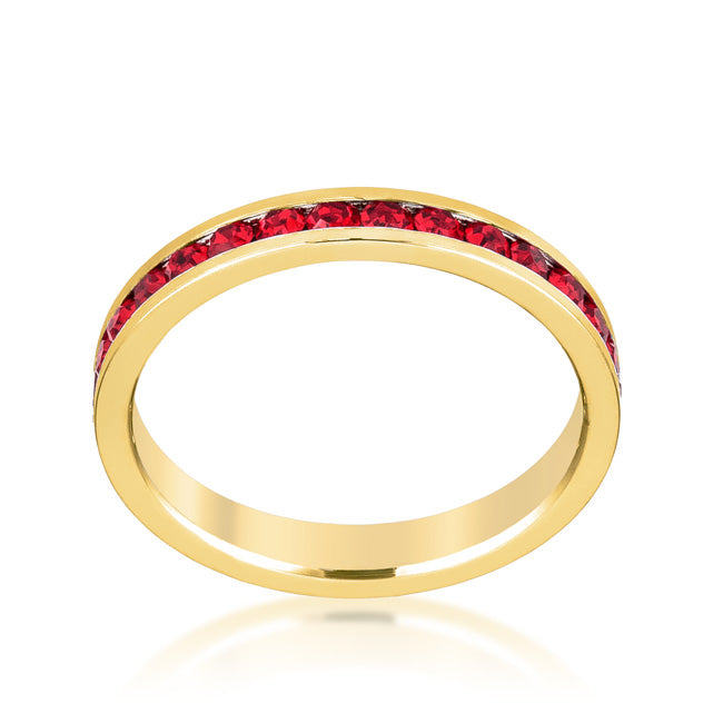 Stylish Stackables Ruby Red Gold Ring