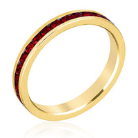 Thumbnail for Stylish Stackables with Garnet in Gold Crystal Ring
