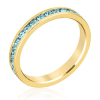 Thumbnail for Stylish Stackables Aqua Crystal Gold Ring