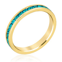 Thumbnail for Stylish Stackables Turquoise Crystal Gold Ring