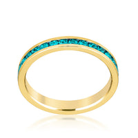 Thumbnail for Stylish Stackables Turquoise Crystal Gold Ring