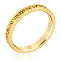 Thumbnail for Stylish Stackables Yellow Crystal Gold Ring