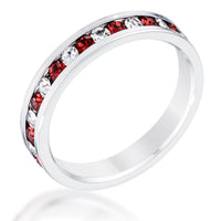 Thumbnail for Clear and Red Alternating Crystal Eternity Ring