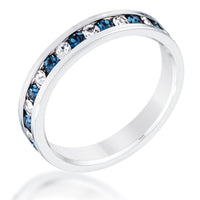 Thumbnail for Clear and Blue Alternating Crystal Eternity Ring