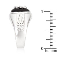 Thumbnail for Rhodium Plated Onyx Mens Ring